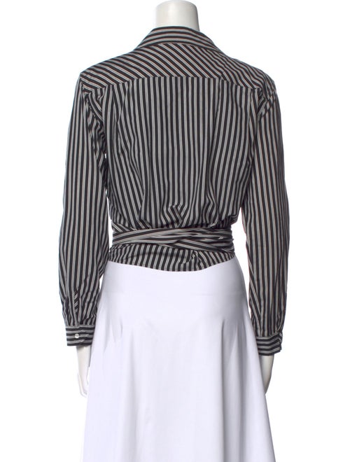 Maje Striped Long Sleeve Crop Top