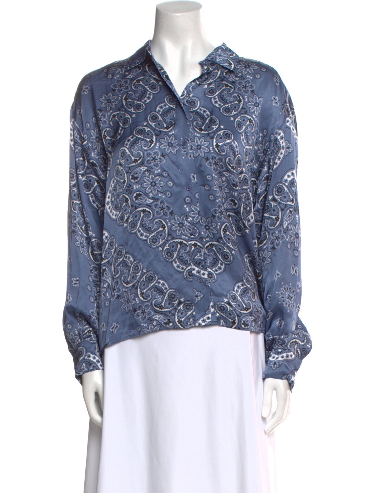 Maje Paisley Print V-Neck Blouse
