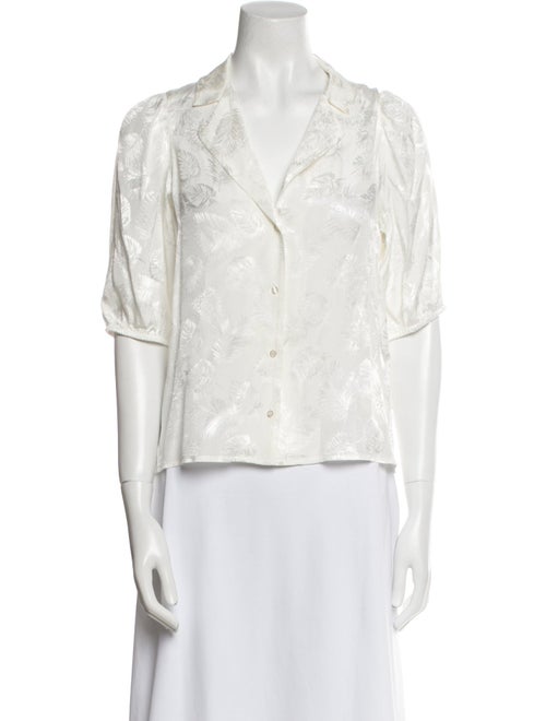 Maje V-Neck Three-Quarter Sleeve Button-Up Top