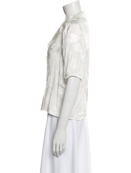 Maje V-Neck Three-Quarter Sleeve Button-Up Top