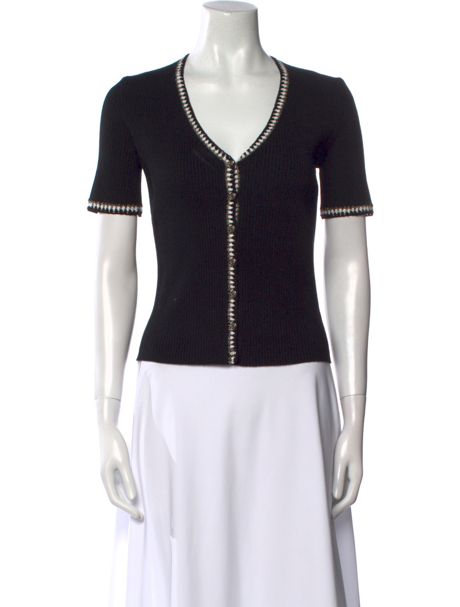 Maje V-Neck Short Sleeve Top