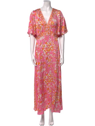 Maje Floral Print Long Dress