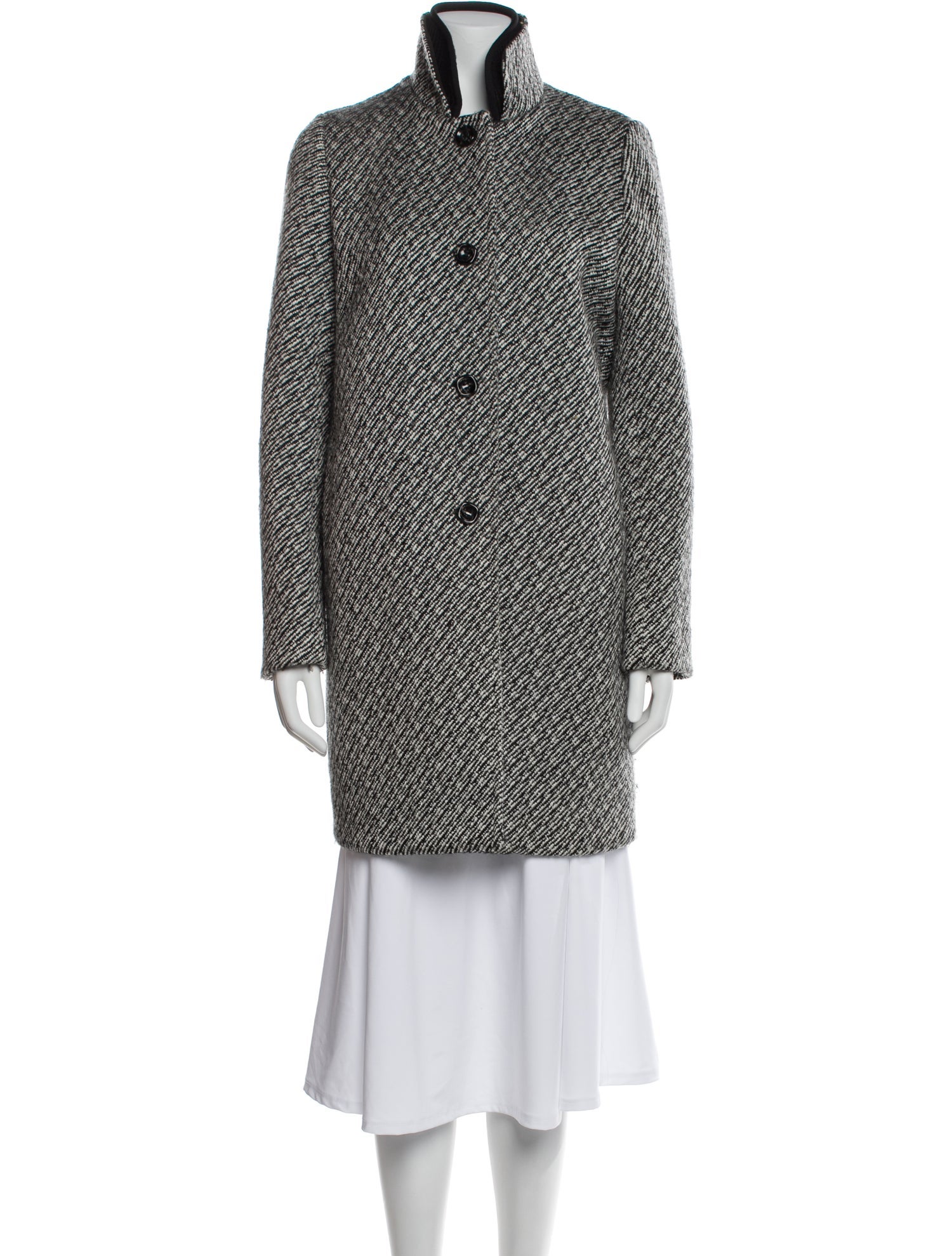 Maje Striped Faux Fur Coat