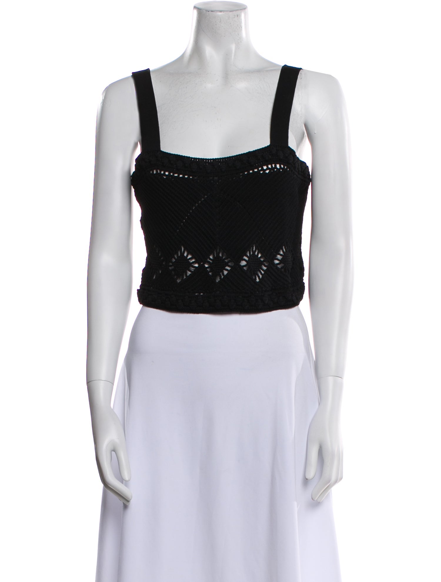 Maje Square Neckline Sleeveless Crop Top