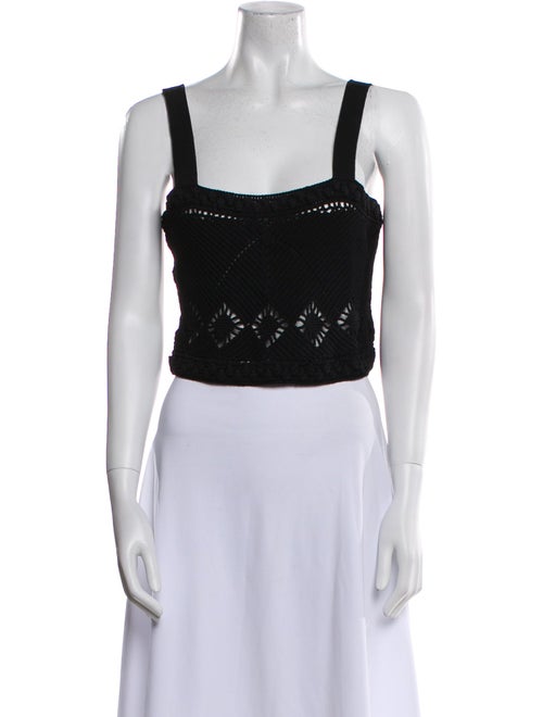 Maje Square Neckline Sleeveless Crop Top