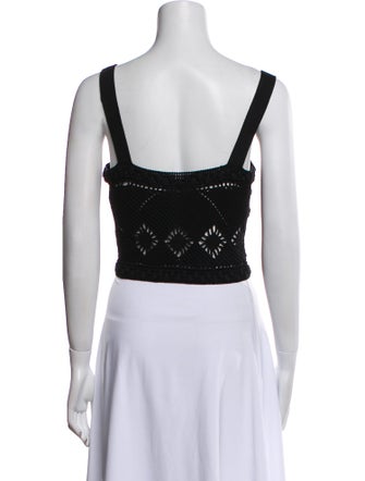 Maje Square Neckline Sleeveless Crop Top