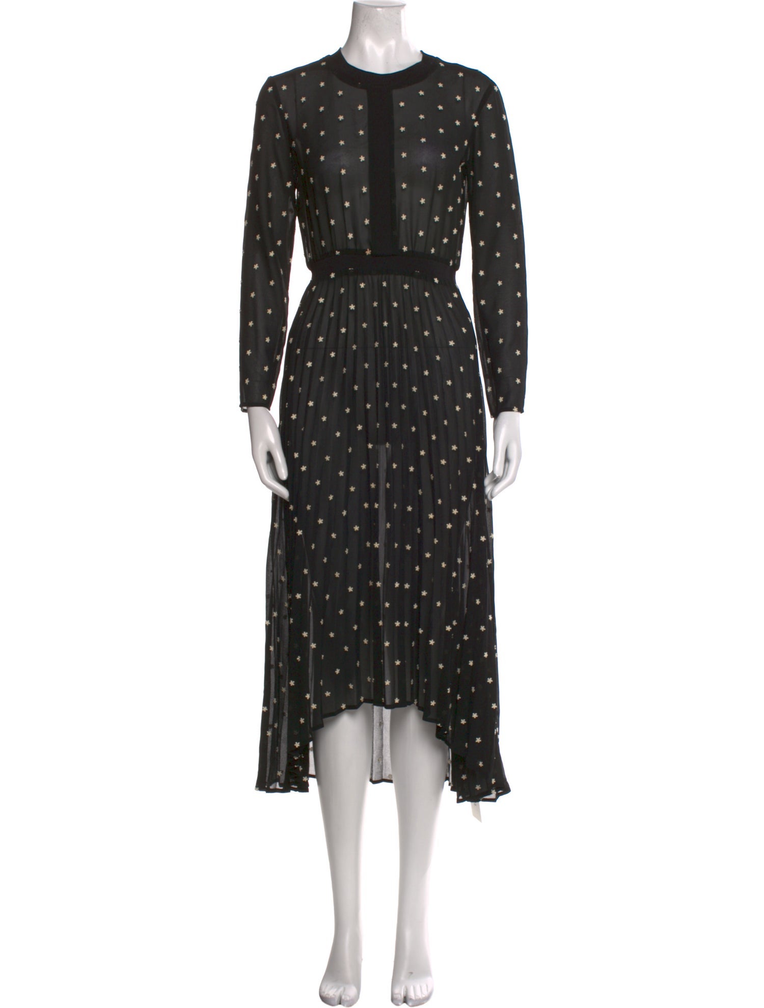 Maje Polka Dot Print Long Dress