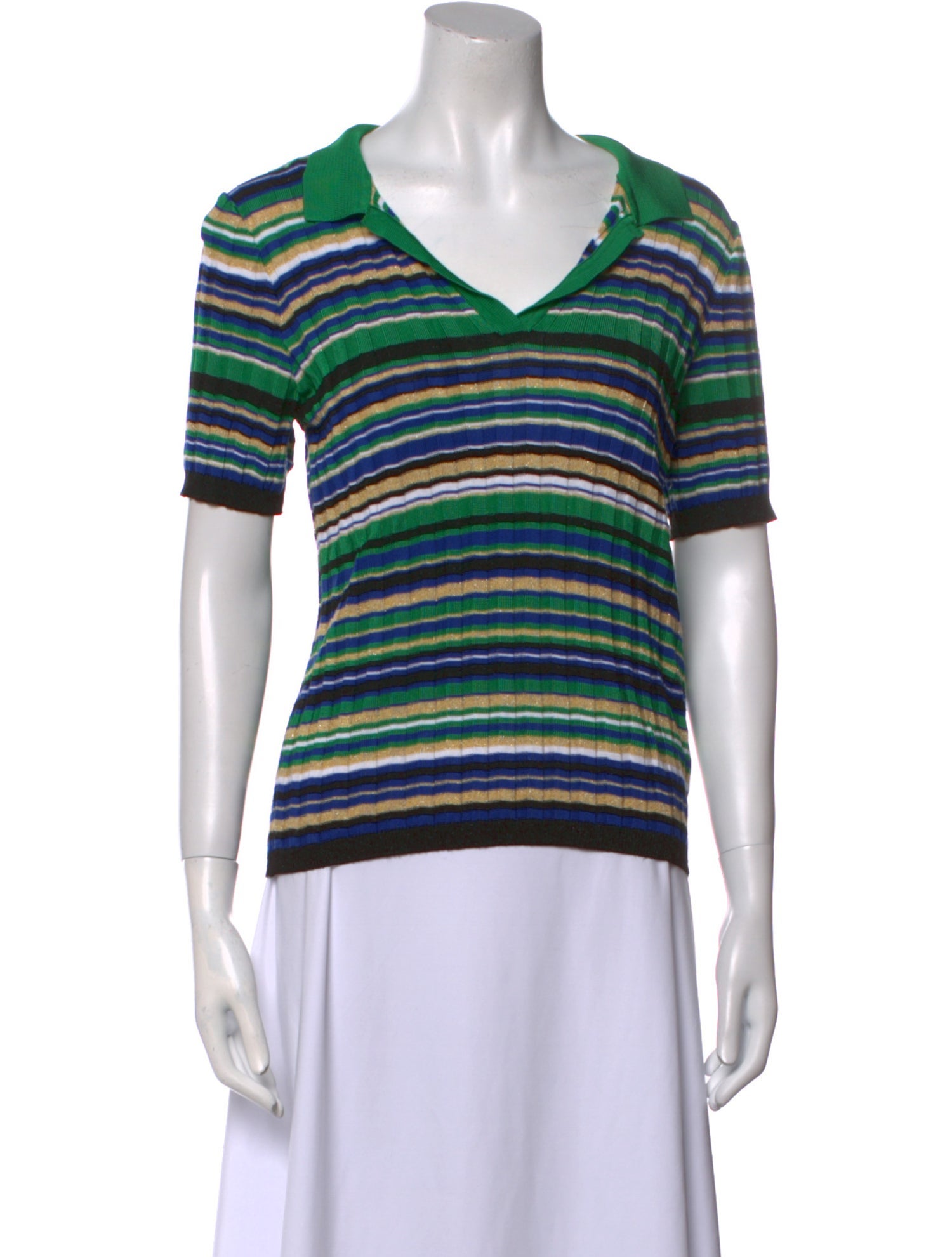 Maje Striped V-Neck T-Shirt