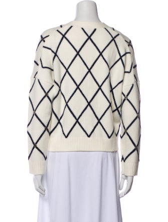 Maje Plaid Print V-Neck Sweater