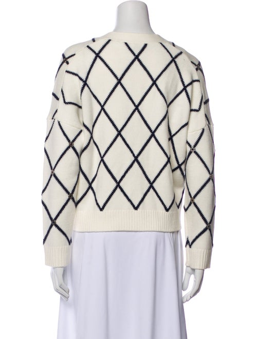 Maje Plaid Print V-Neck Sweater