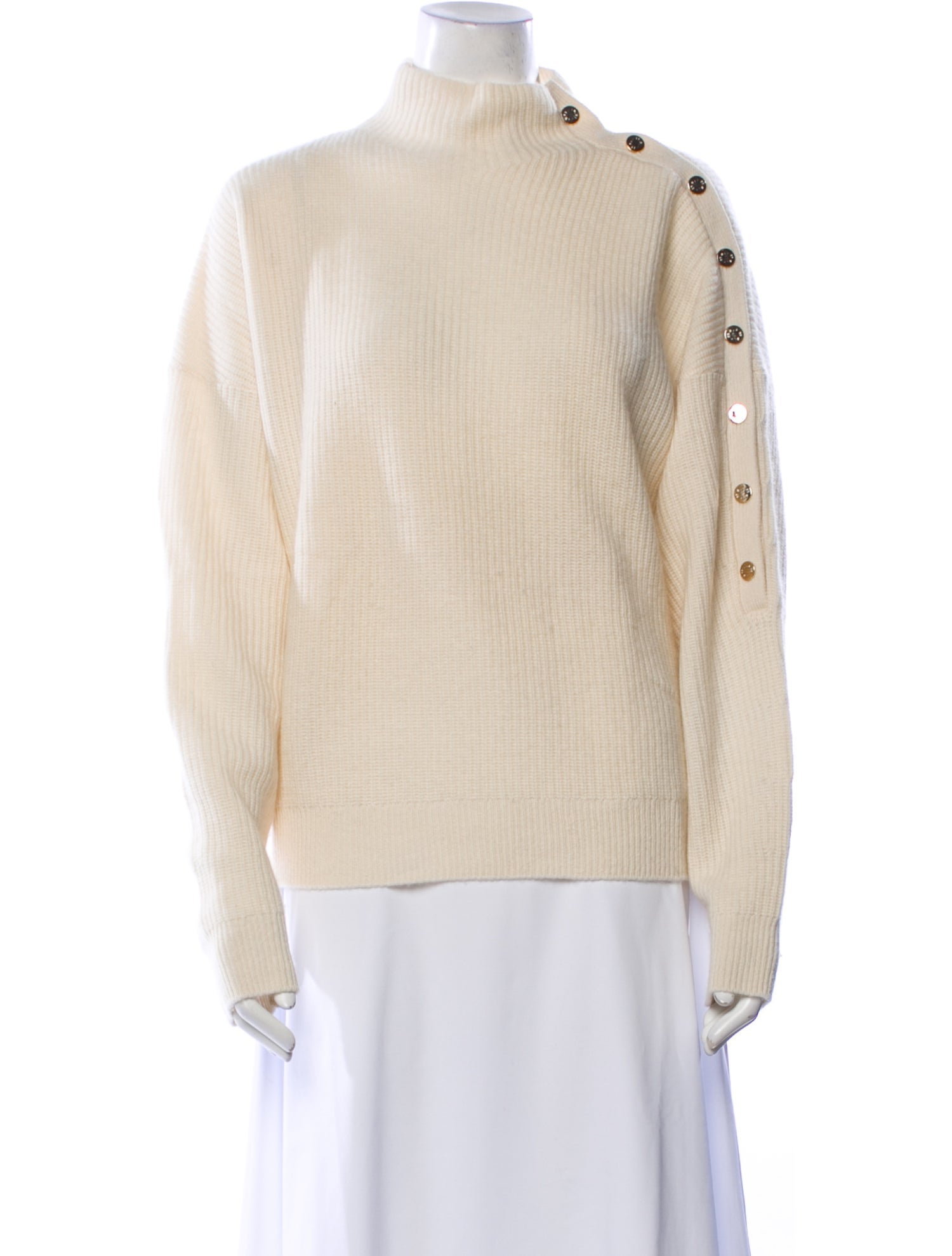Maje Cashmere Mock Neck Sweater