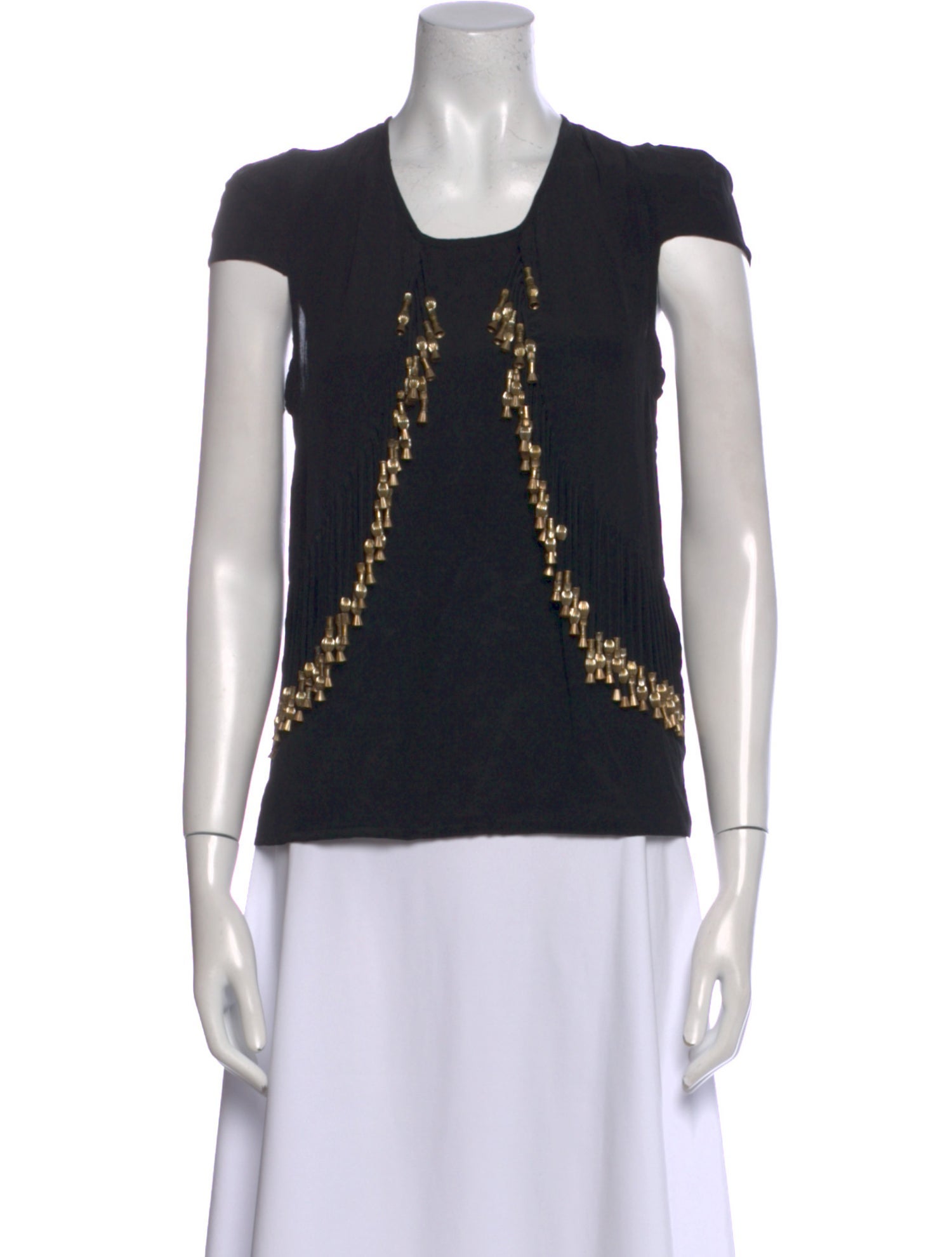 Maje Silk Scoop Neck Top