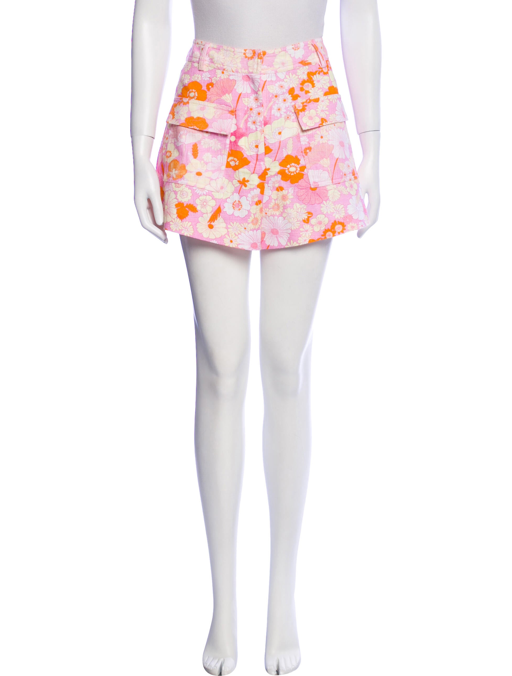 Maje Floral Print Mini Shorts