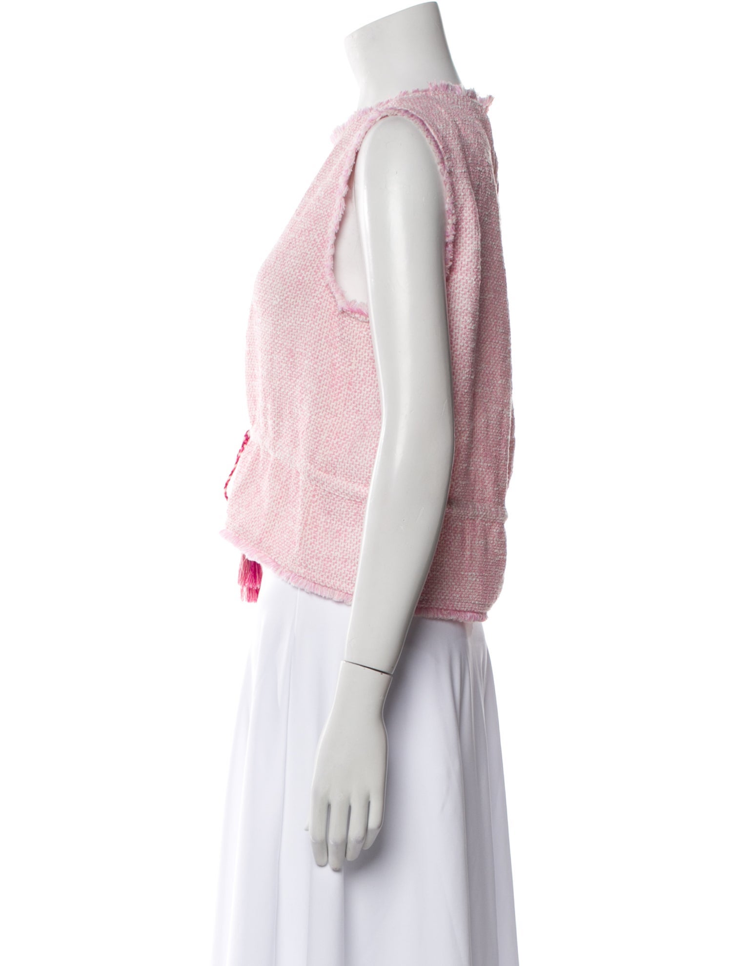 Maje Crew Neck Sleeveless Crop Top