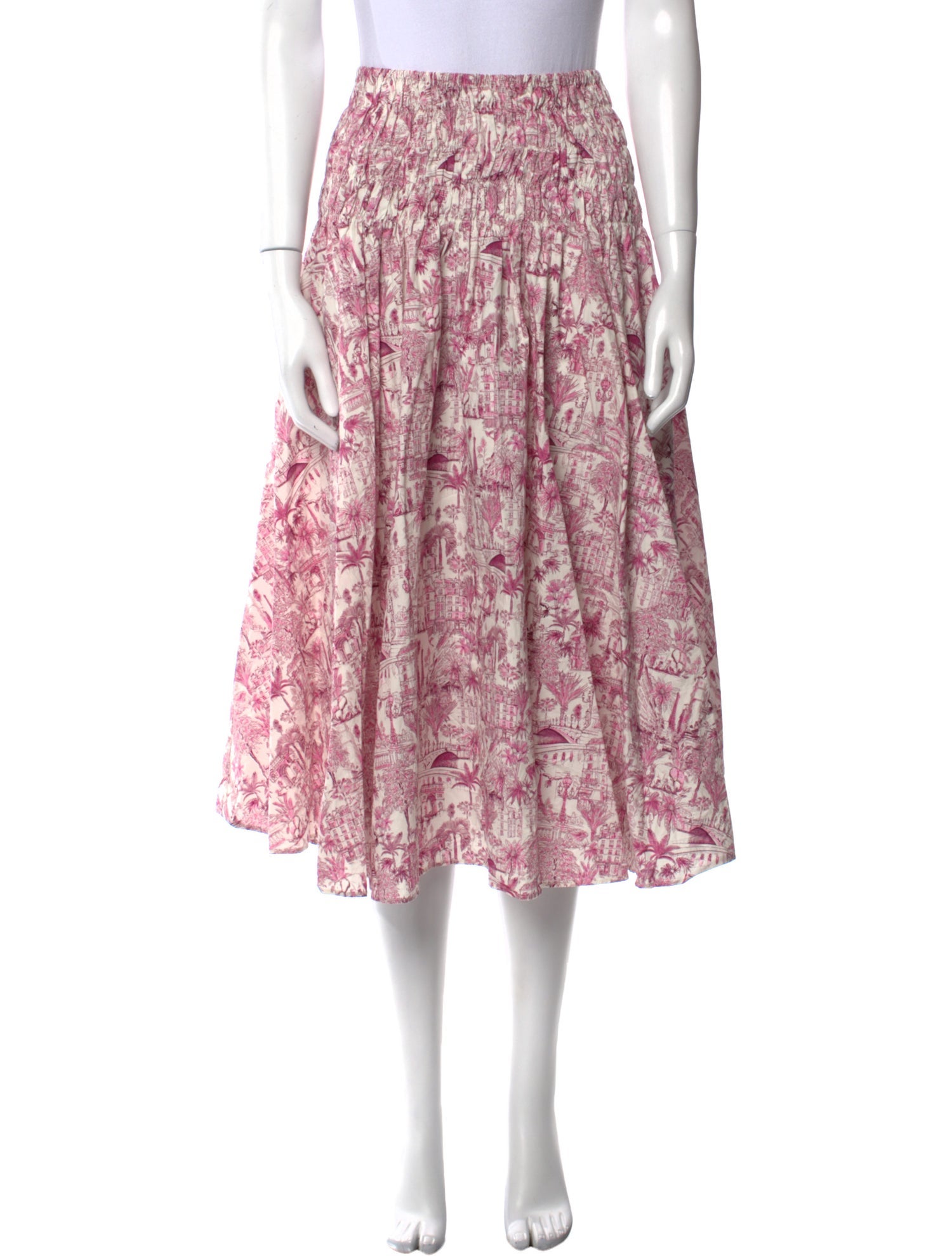 Maje Floral Print Midi Length Skirt