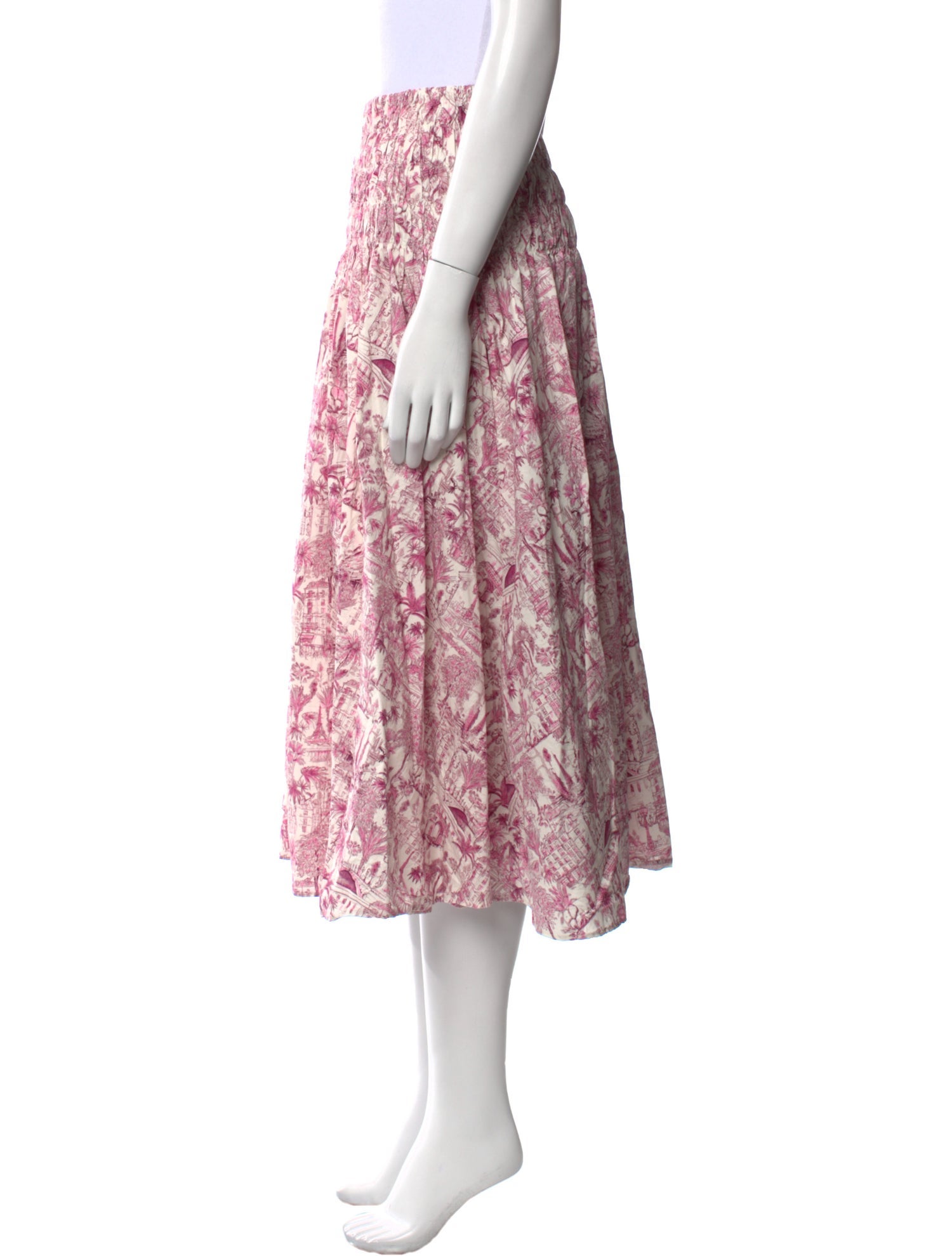 Maje Floral Print Midi Length Skirt