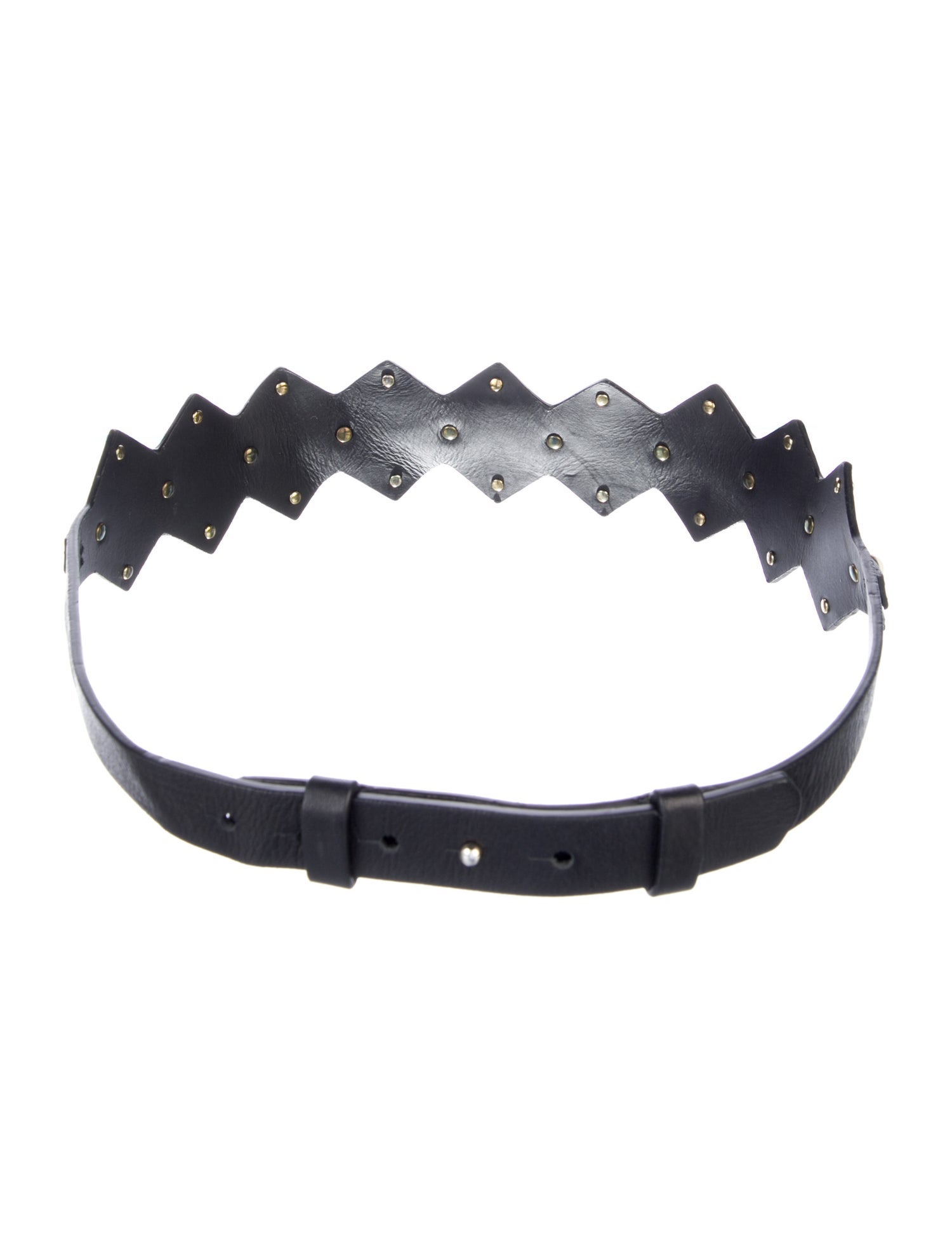 Maje Leather Studded Accents Waist Belt