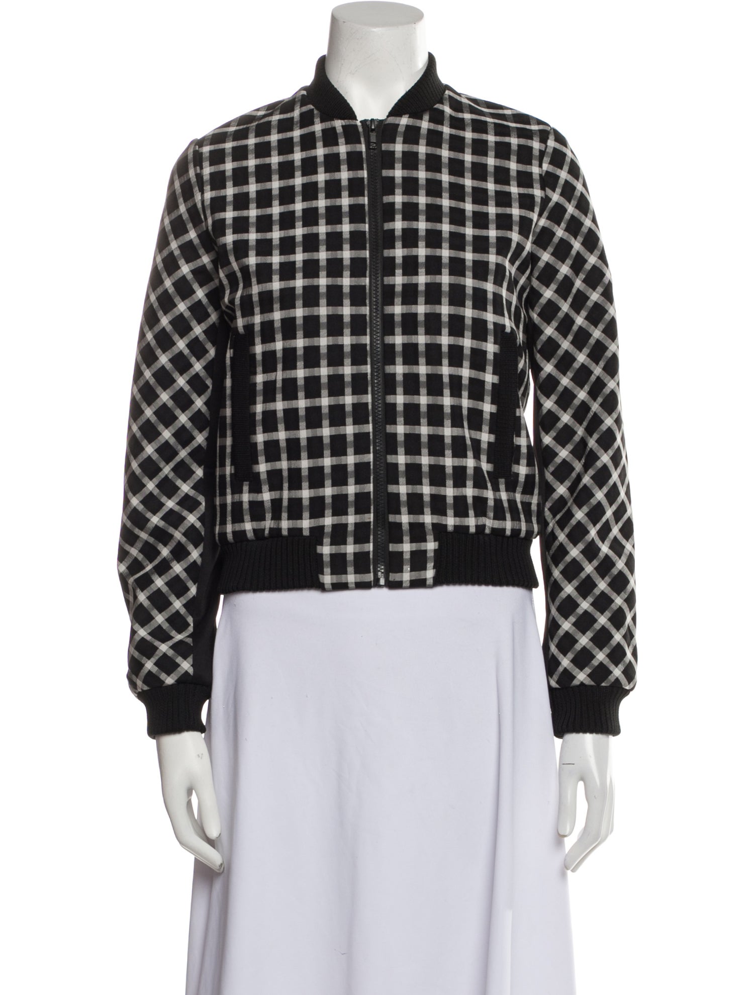 Maje Plaid Print Bomber Jacket w/ Tags