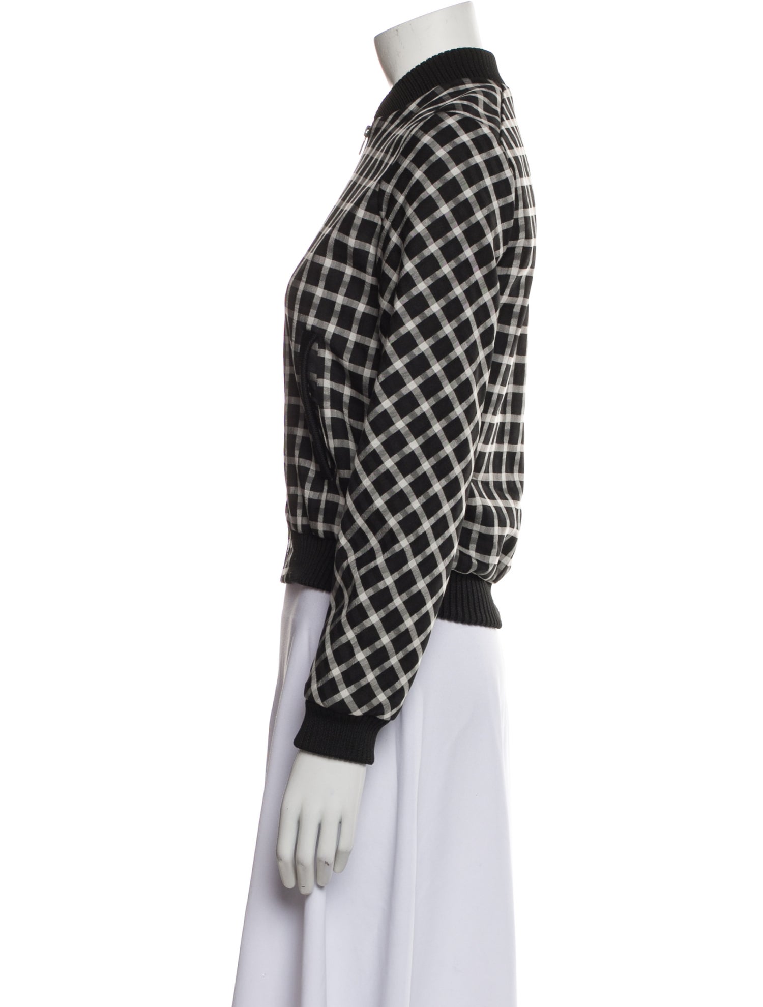 Maje Plaid Print Bomber Jacket w/ Tags