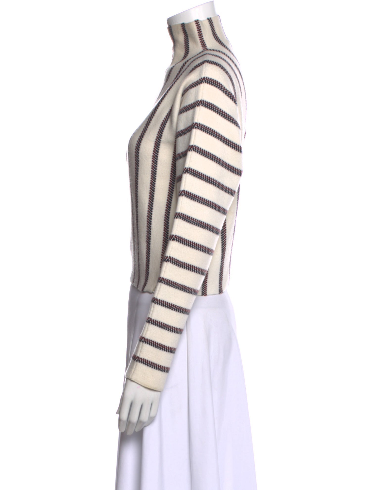 Maje Striped Mock Neck Sweater