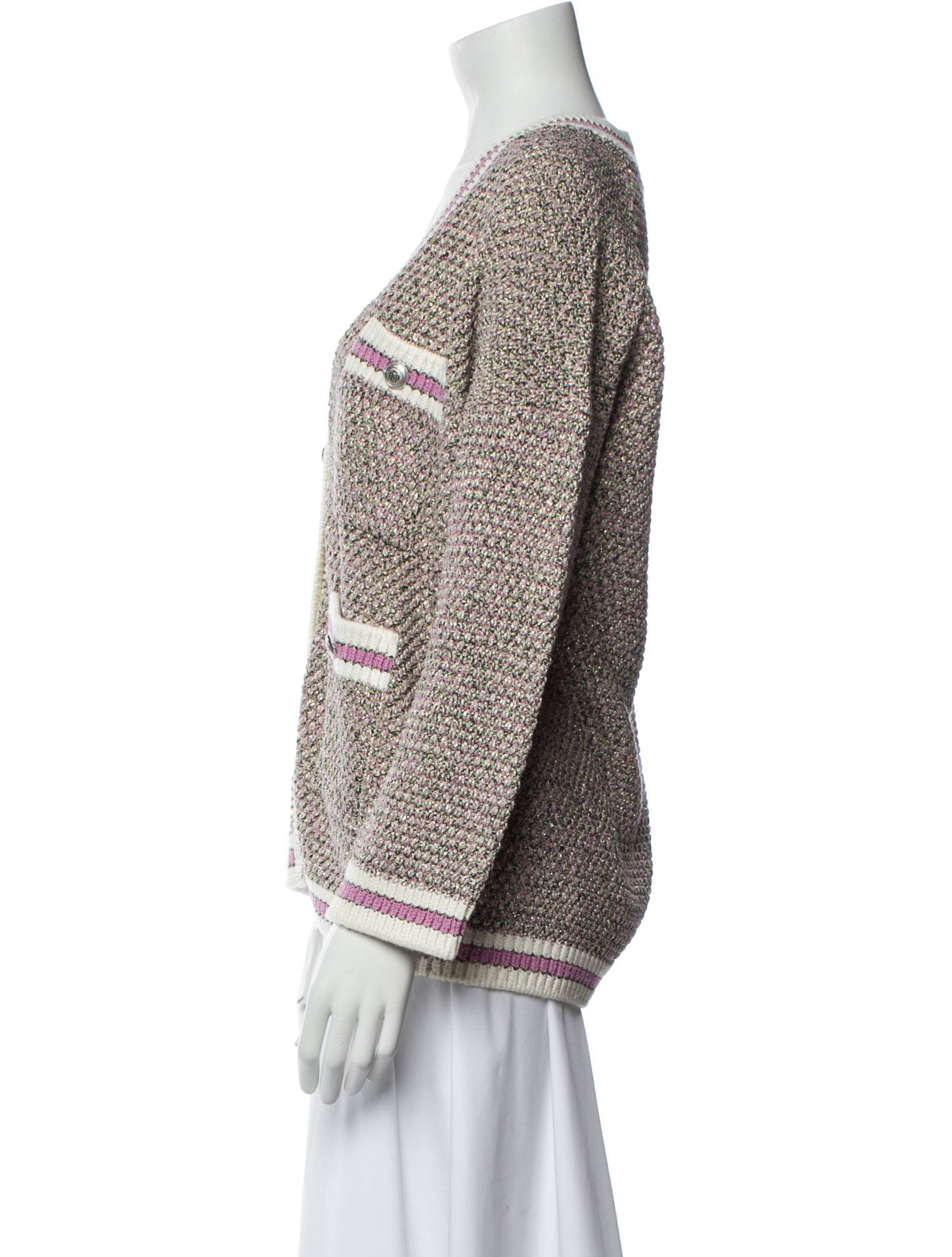 Maje Striped V-Neck Sweater