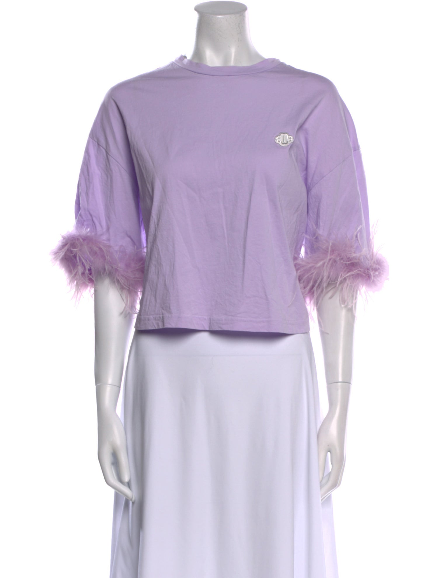 Maje Crew Neck Short Sleeve Crop Top