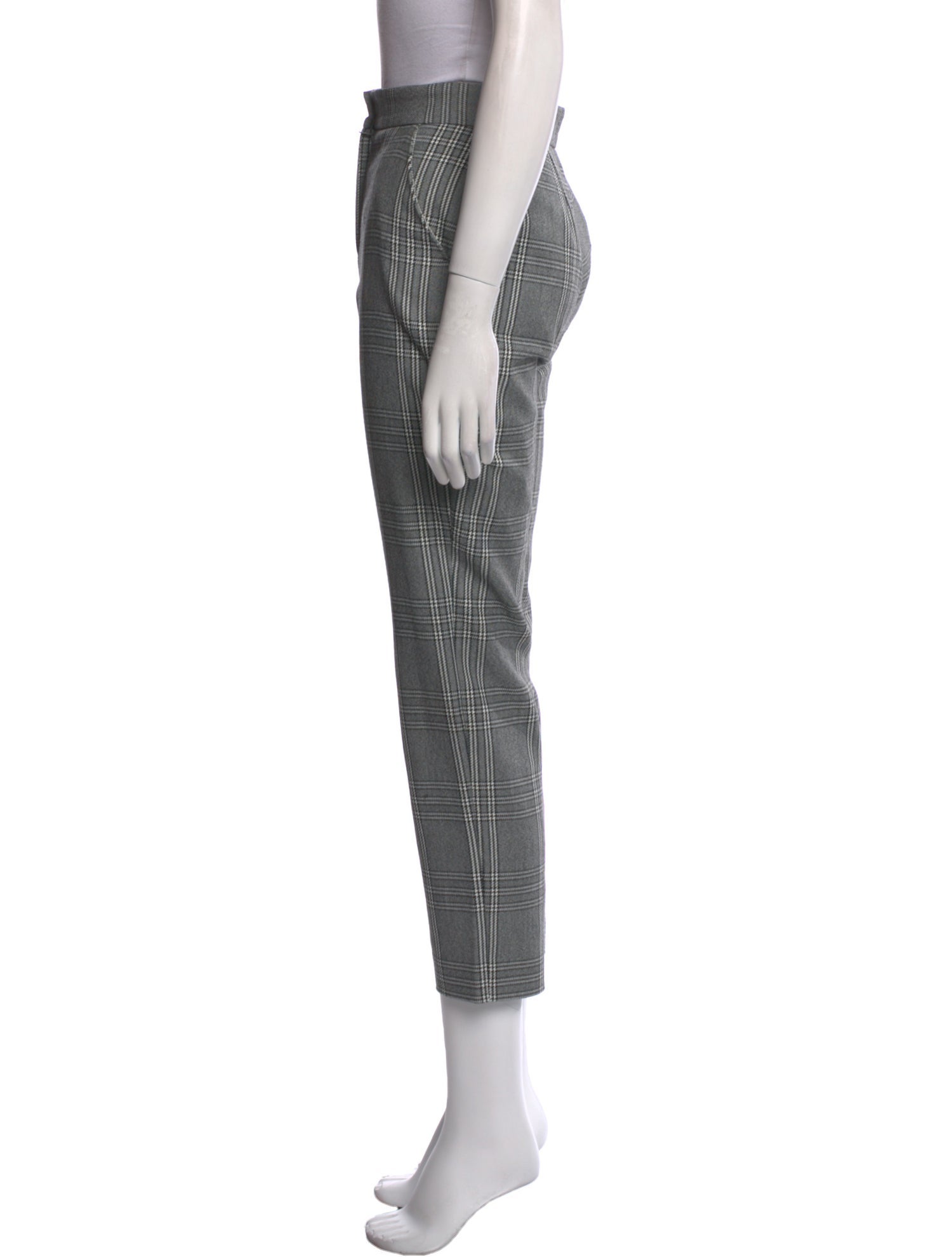 Maje Plaid Print Straight Leg Pants
