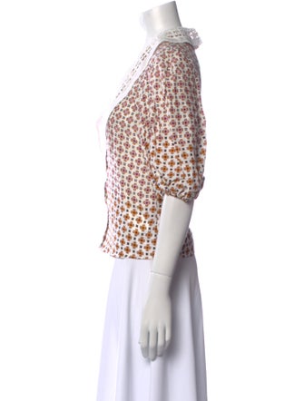 Maje Linen Printed Crop Top