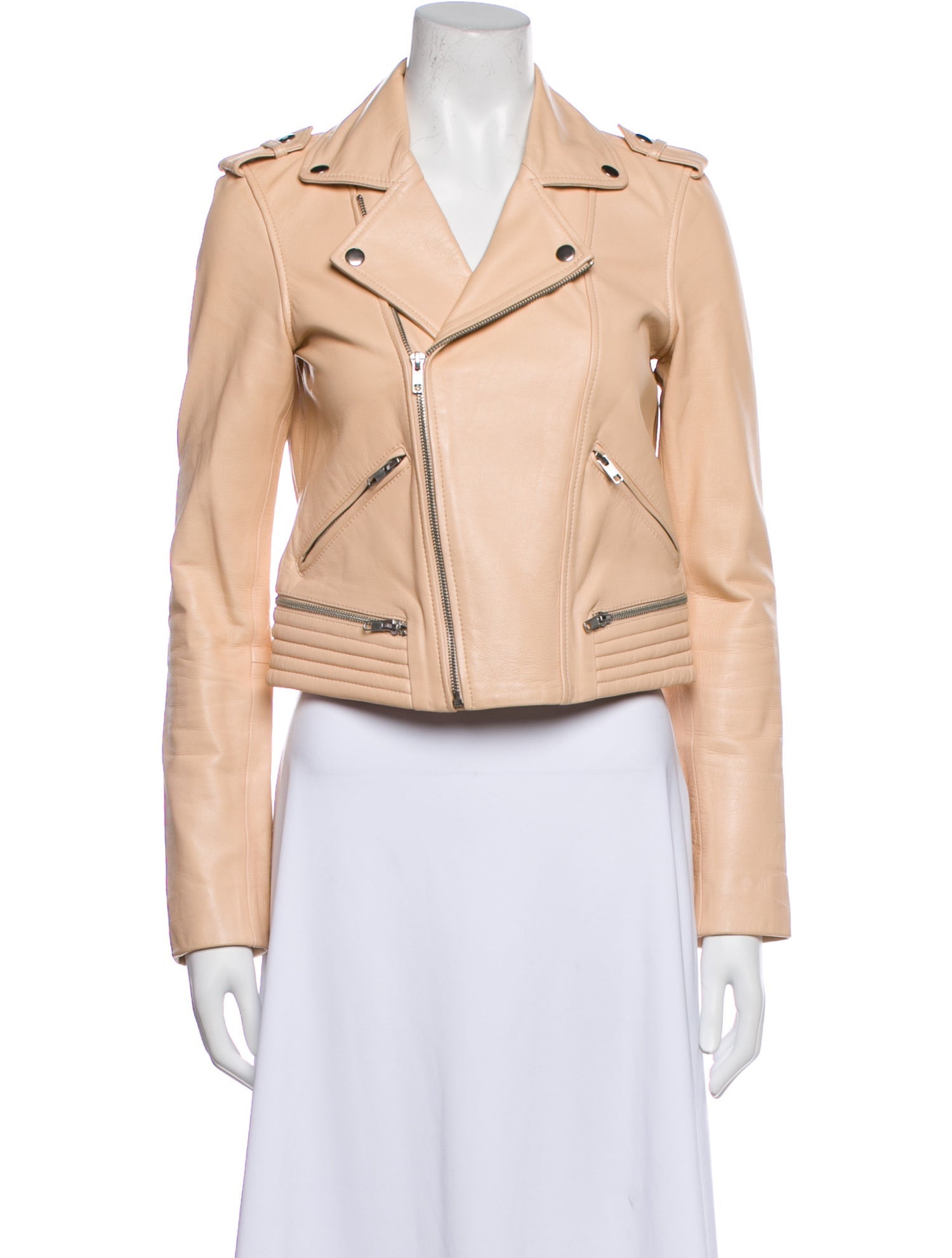 Maje Lamb Leather Biker Jacket