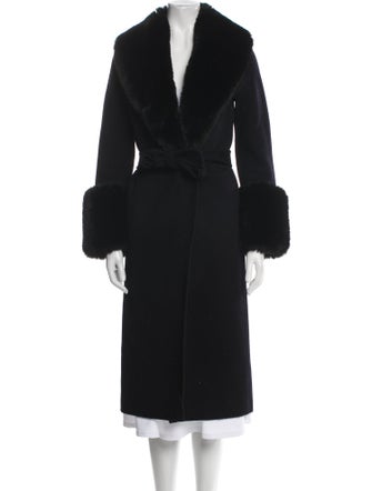 Maje Wool Faux Fur Coat