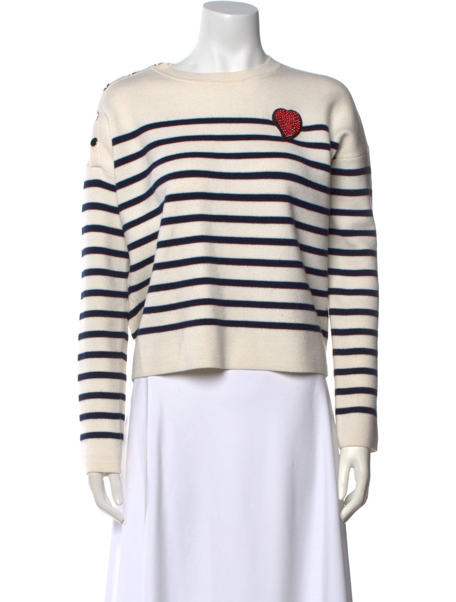 Maje Striped Bateau Neckline Sweater