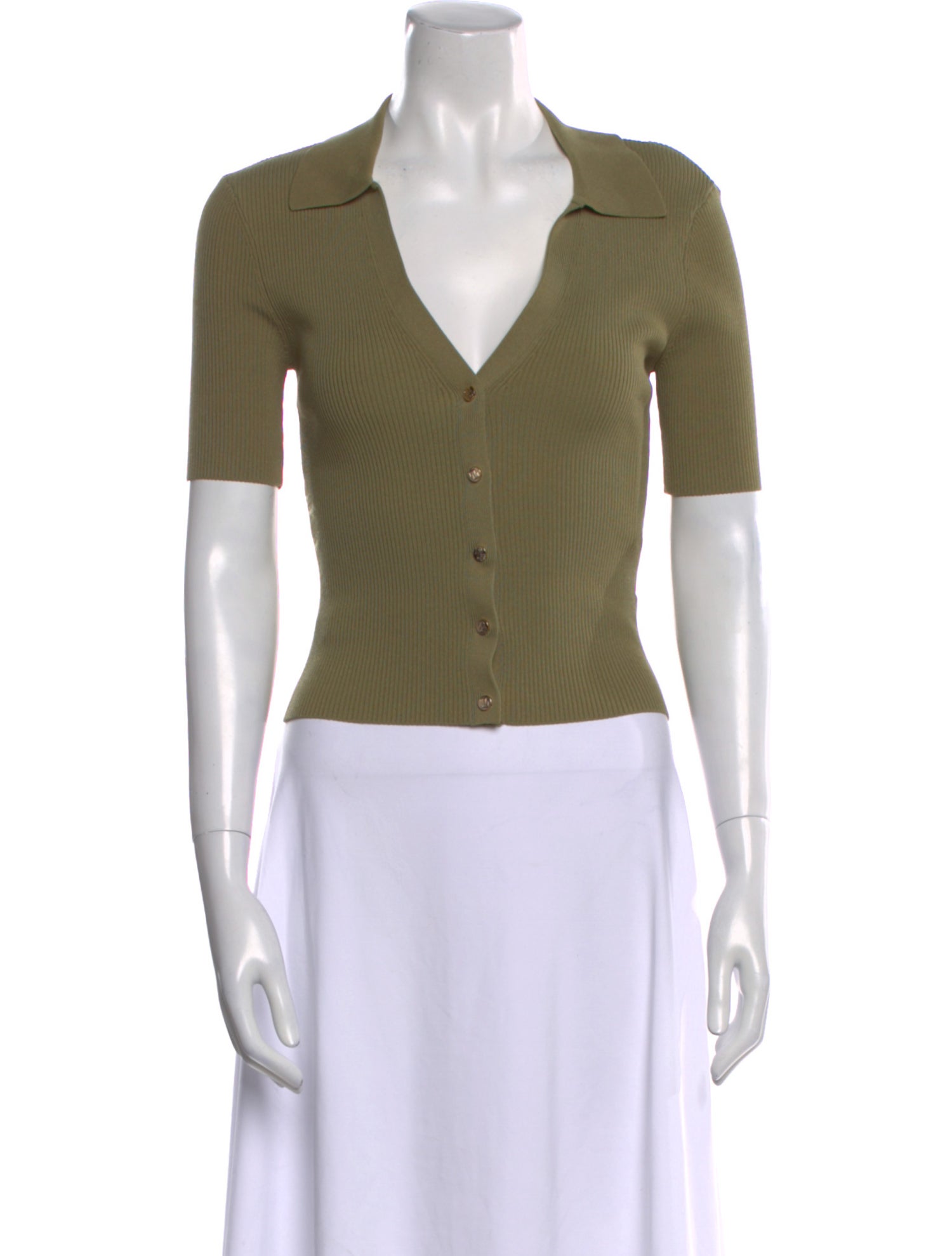 Maje Wool V-Neck Crop Top