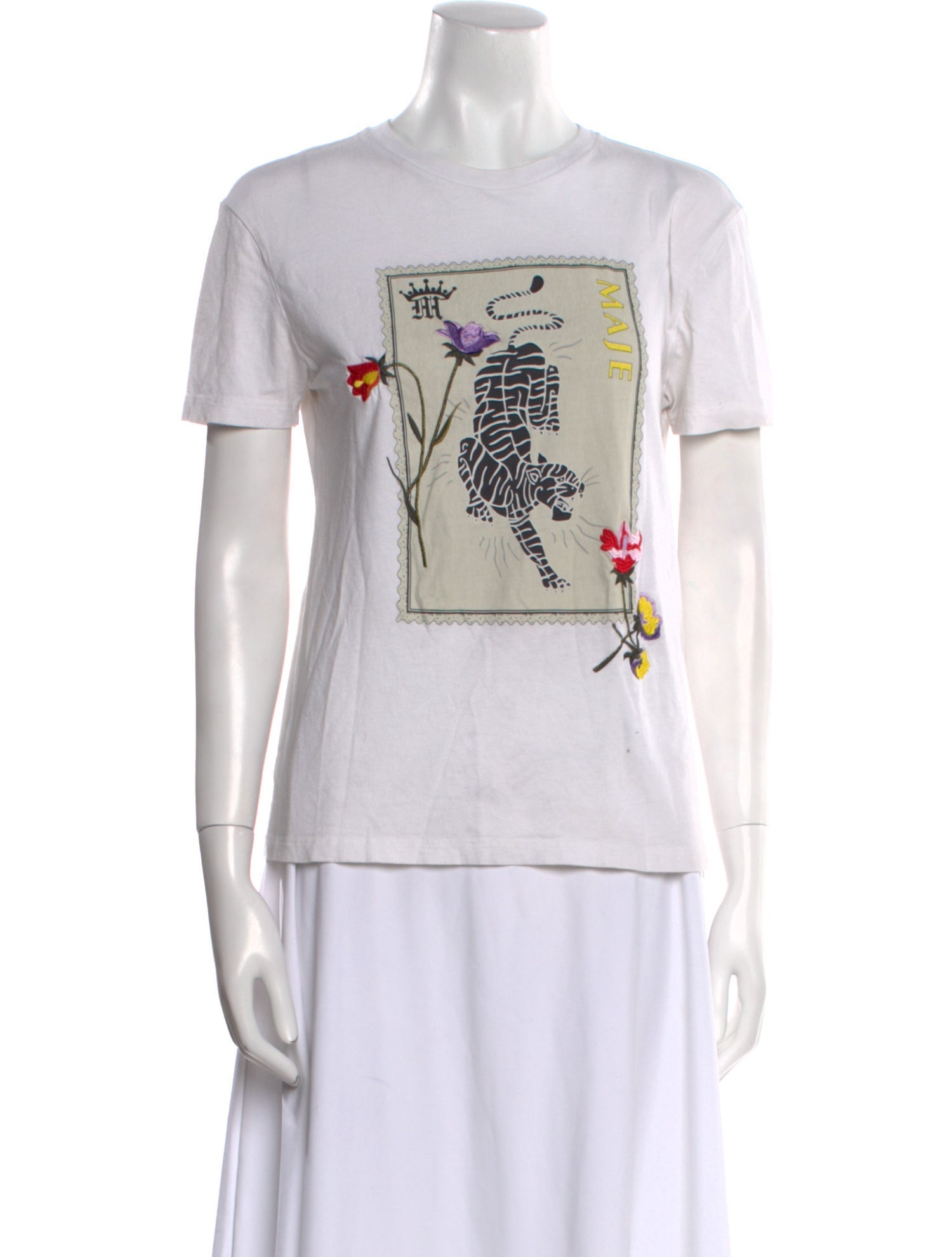 Maje Graphic Print Crew Neck T-Shirt