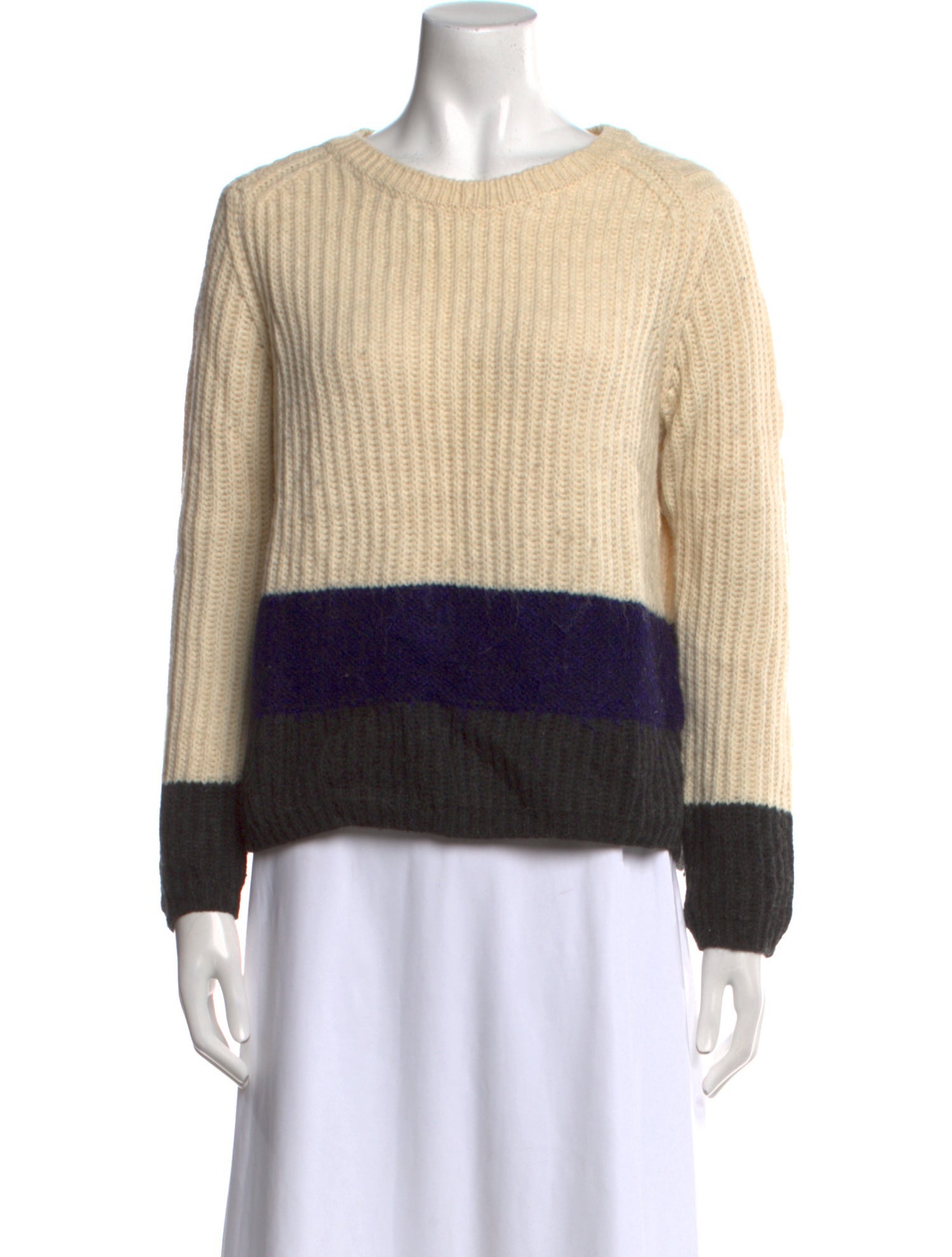 Maje Striped Scoop Neck Sweater