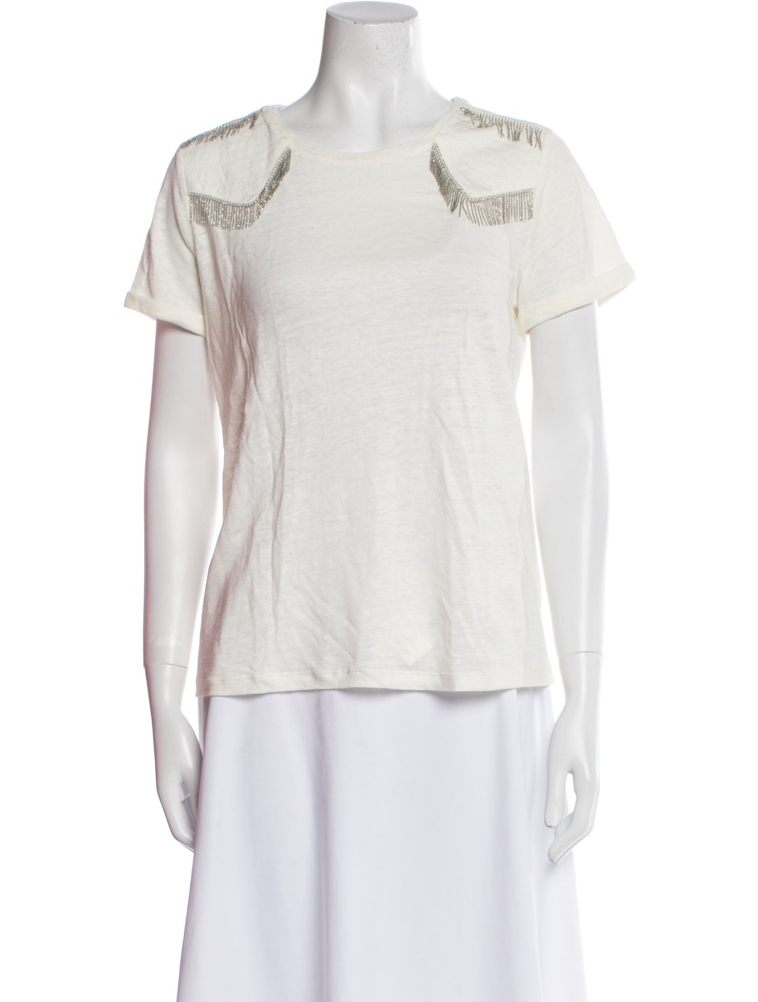 Maje Linen Graphic Print T-Shirt