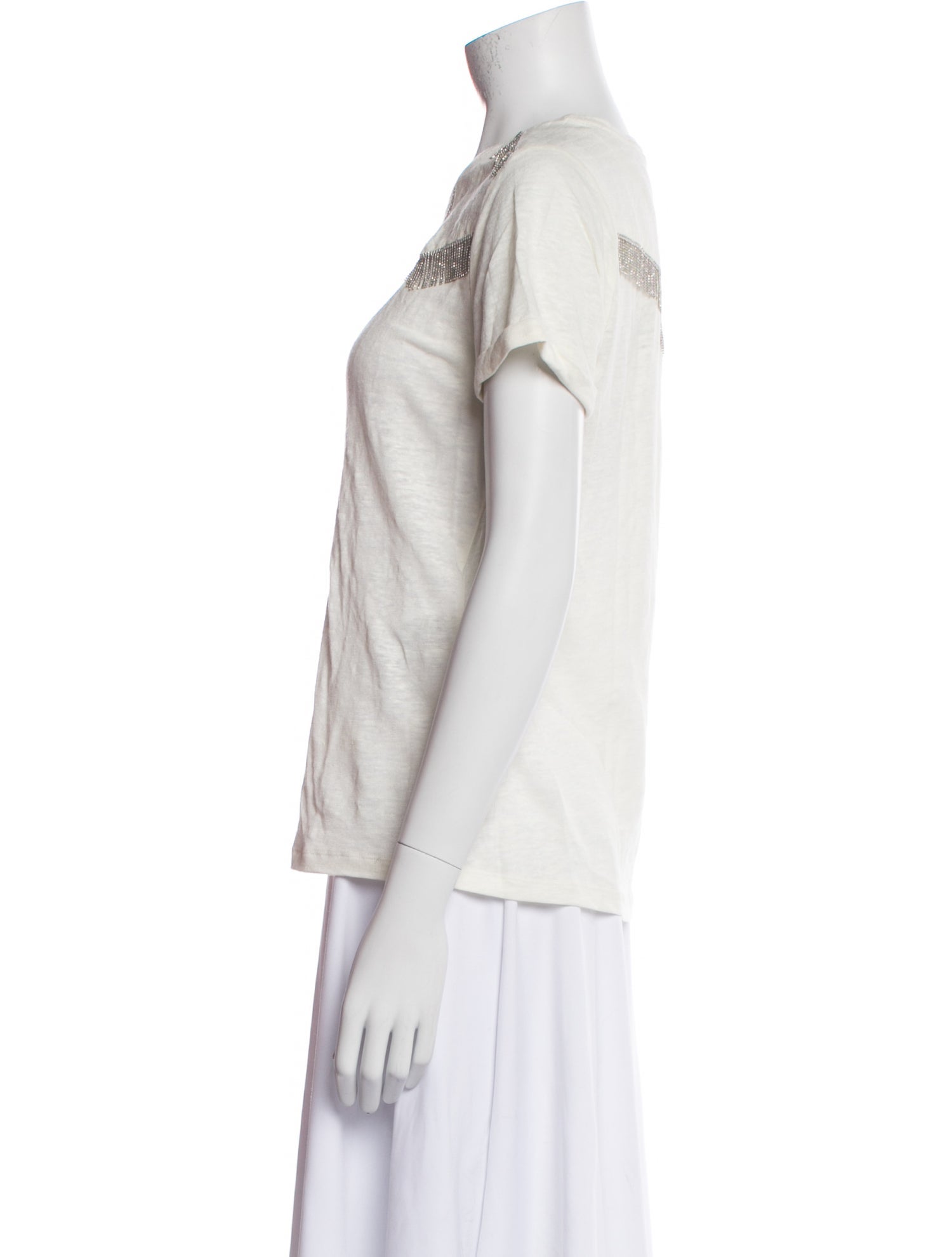 Maje Linen Graphic Print T-Shirt