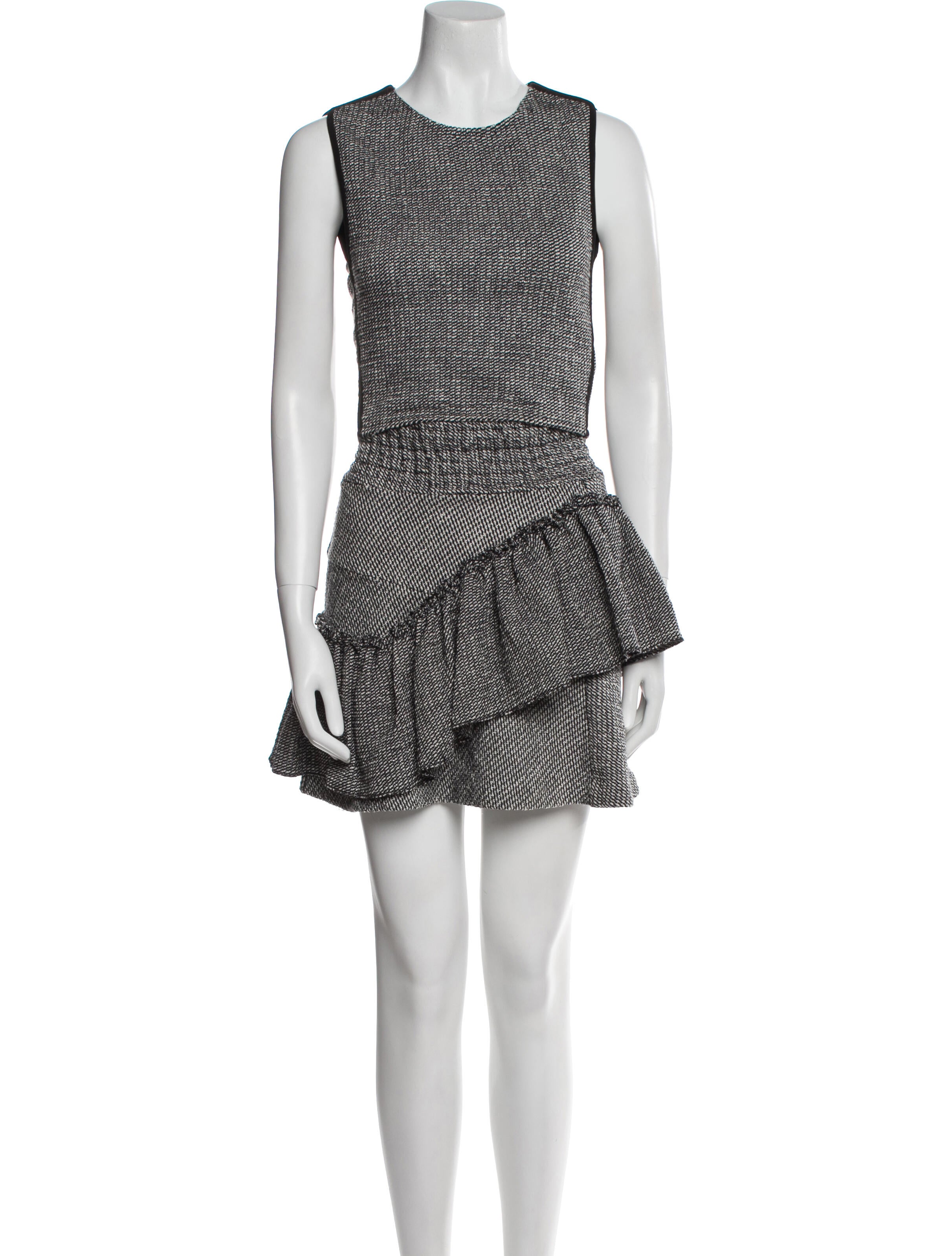 Maje Tweed Pattern Skirt Set