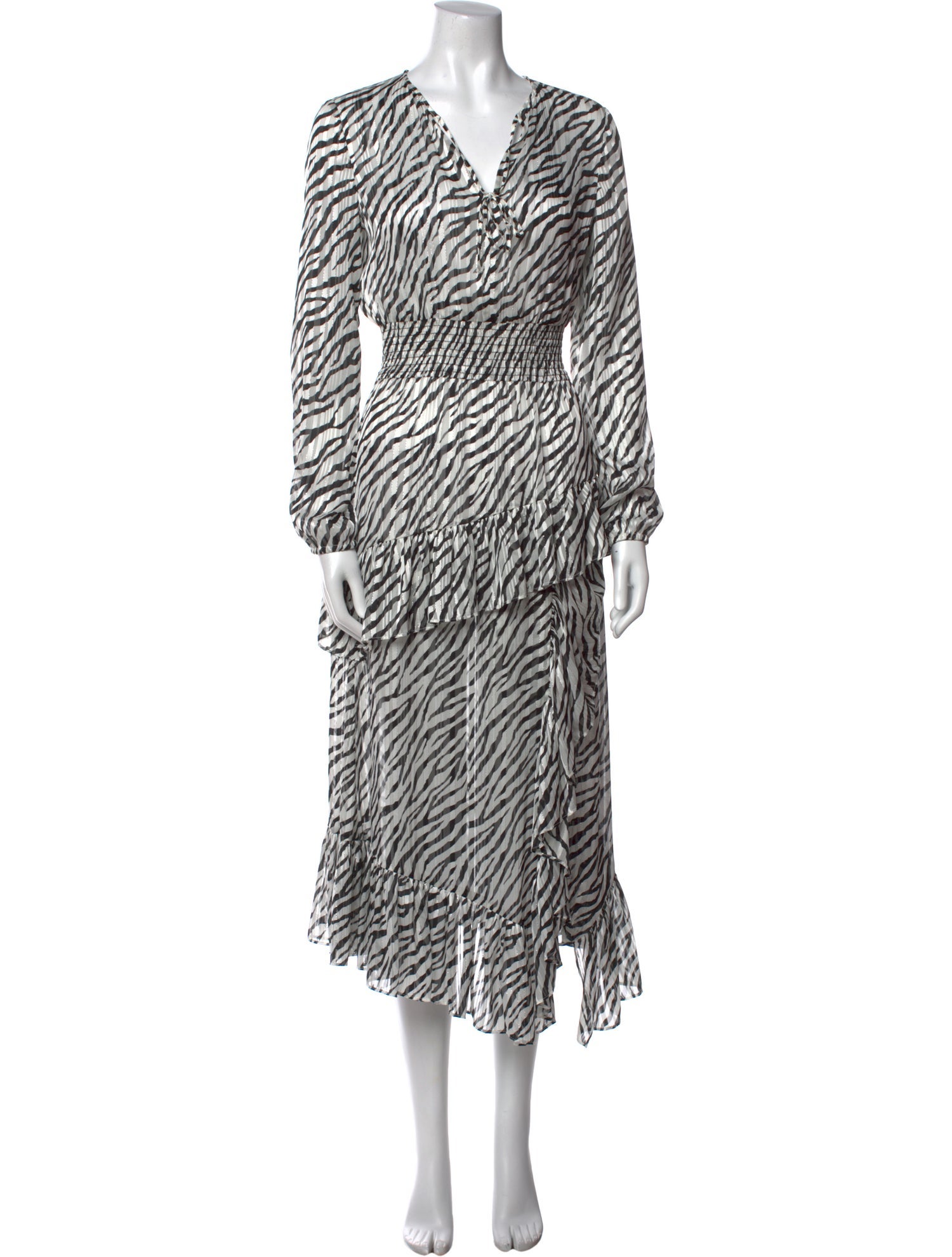 Maje Animal Print Long Dress