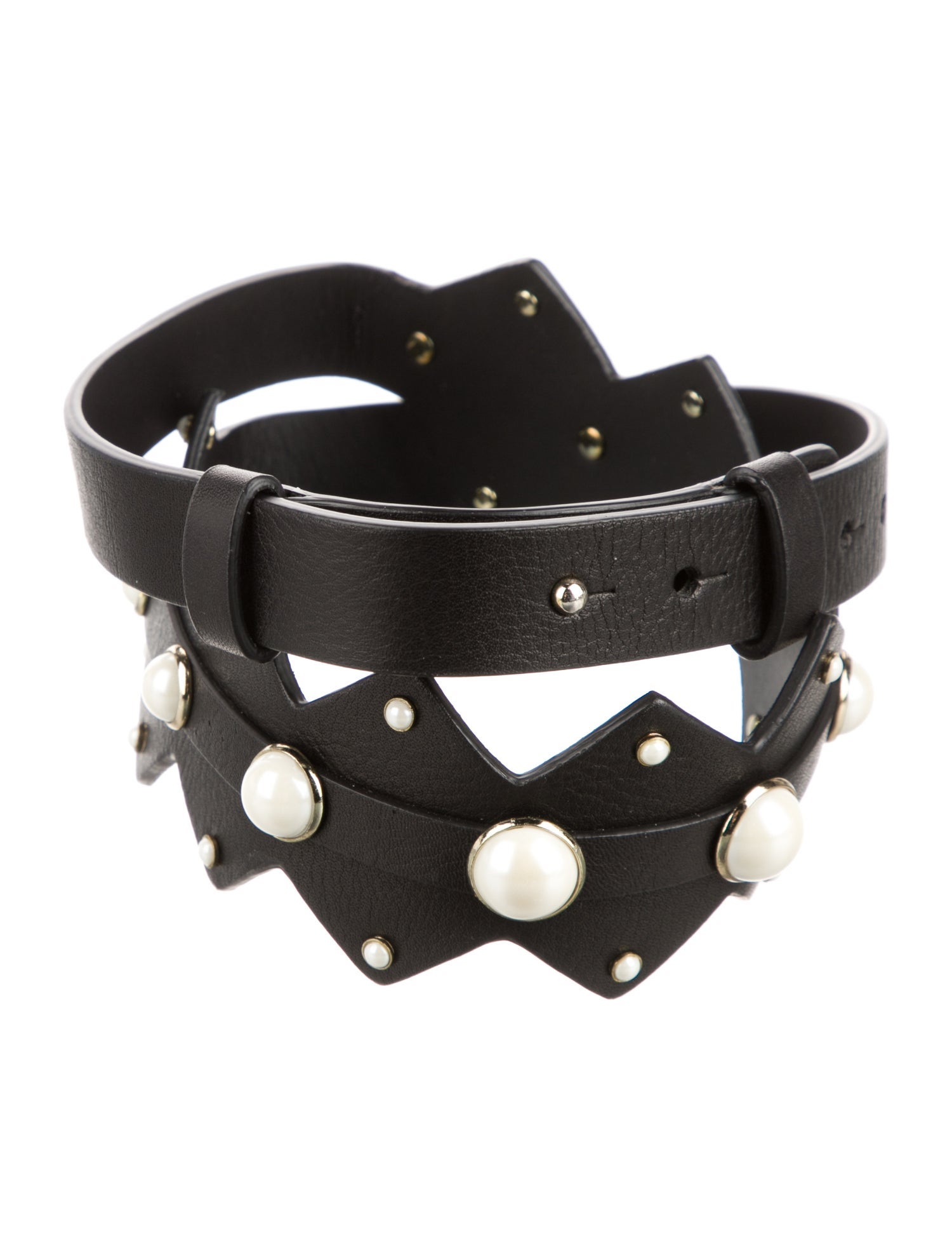 Maje Leather Studded Accents Waist Belt