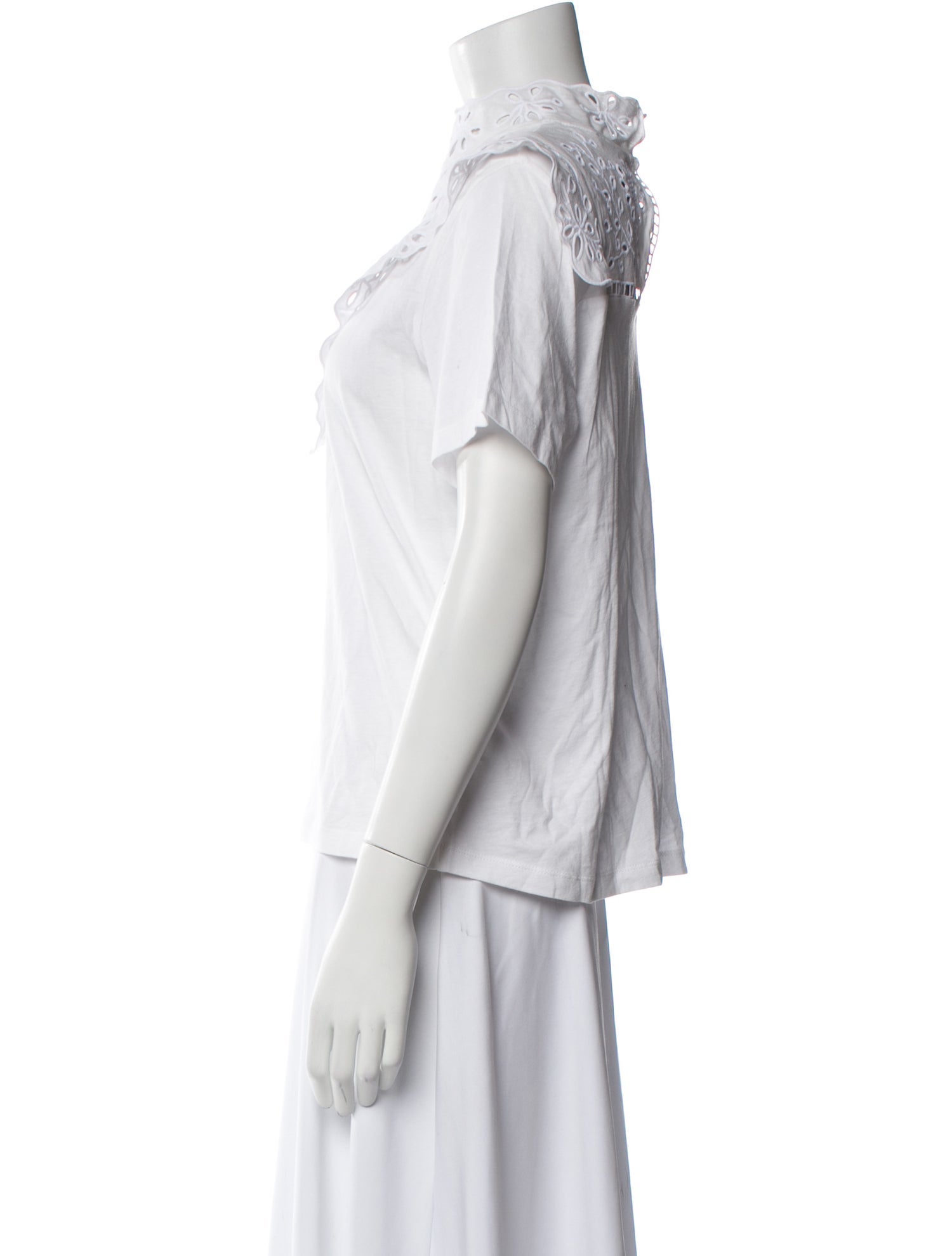 Maje Mock Neck Short Sleeve Top w/ Tags