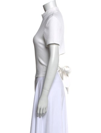 Maje Mock Neck Short Sleeve Top