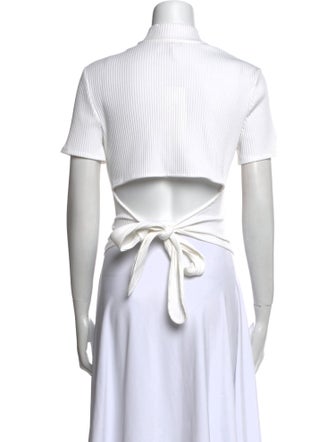 Maje Mock Neck Short Sleeve Top