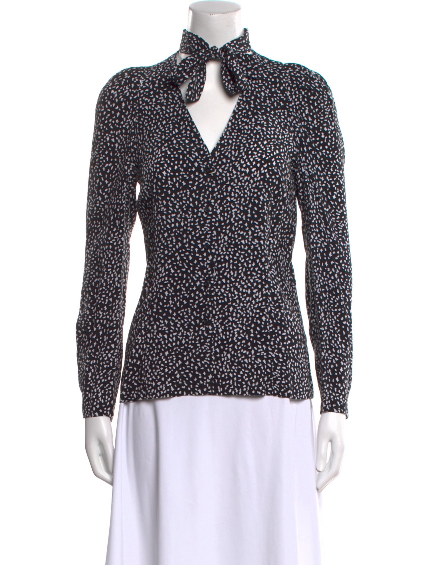 Maje Printed V-Neck Top w/ Tags