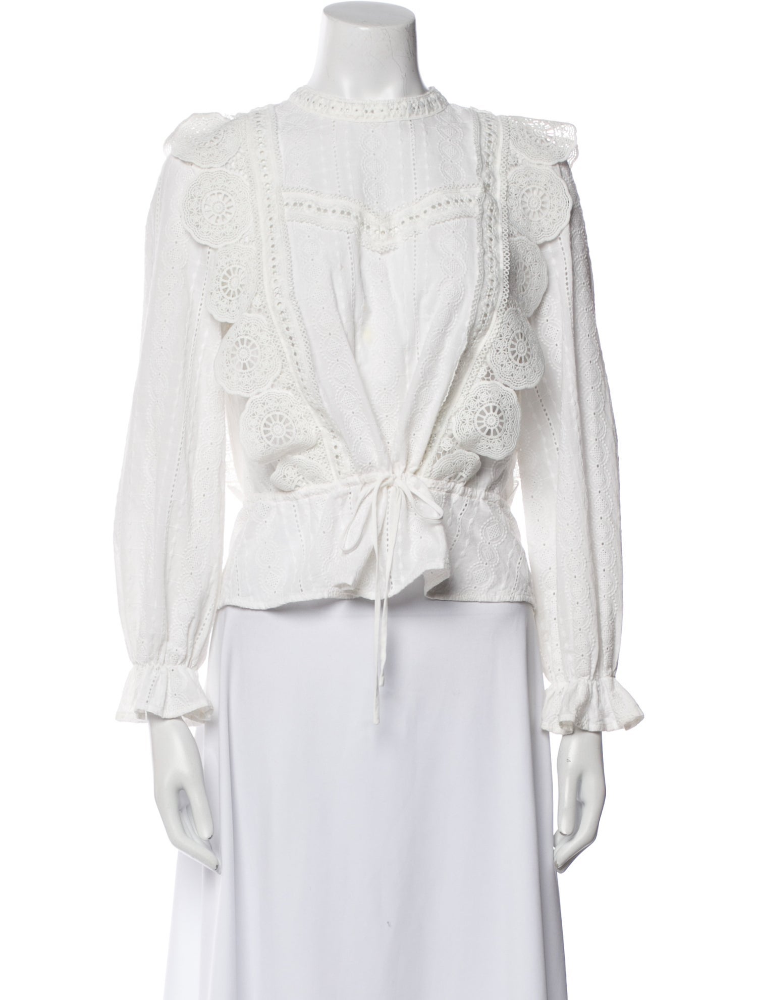 Maje Scoop Neck Three-Quarter Sleeve Crop Top