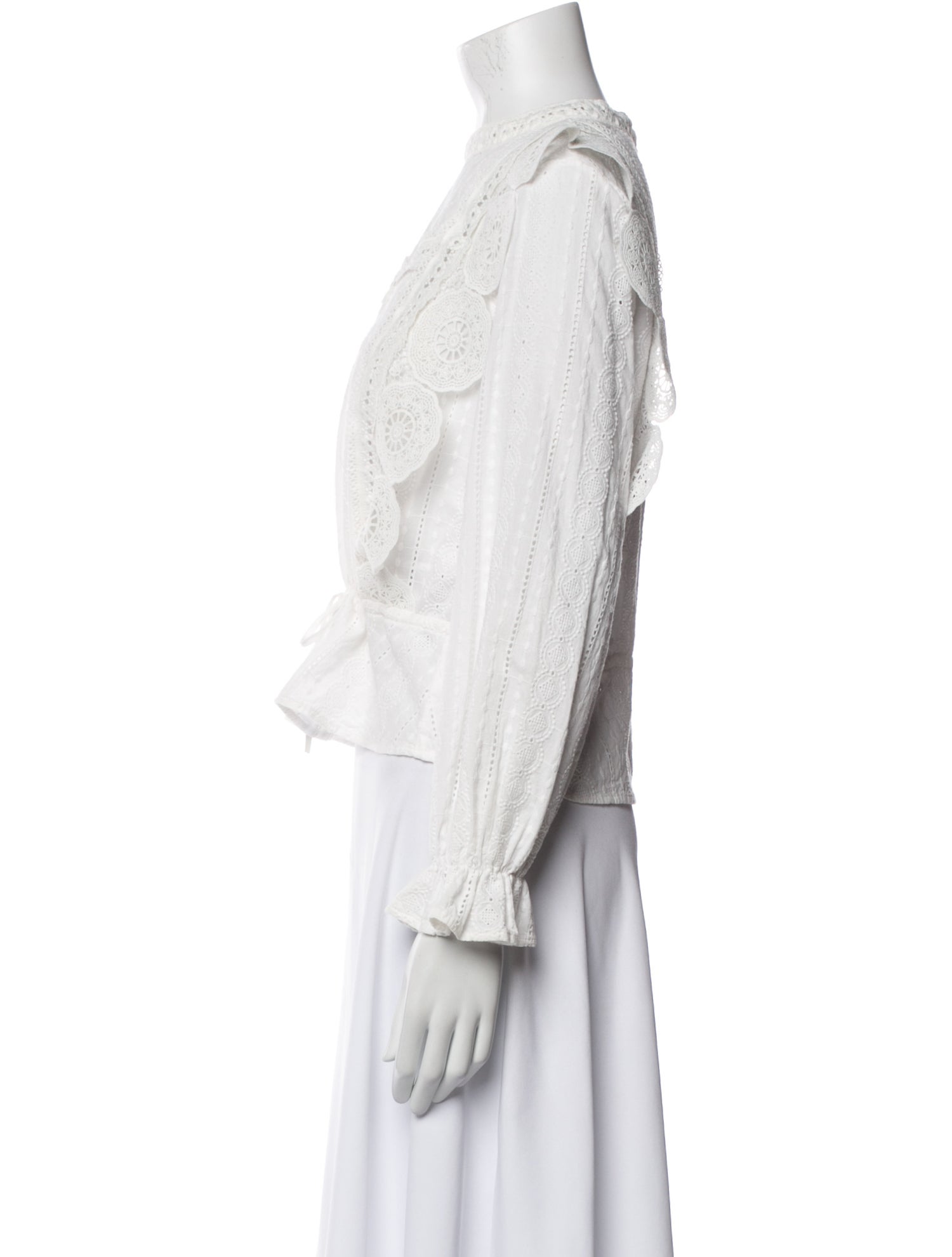 Maje Scoop Neck Three-Quarter Sleeve Crop Top