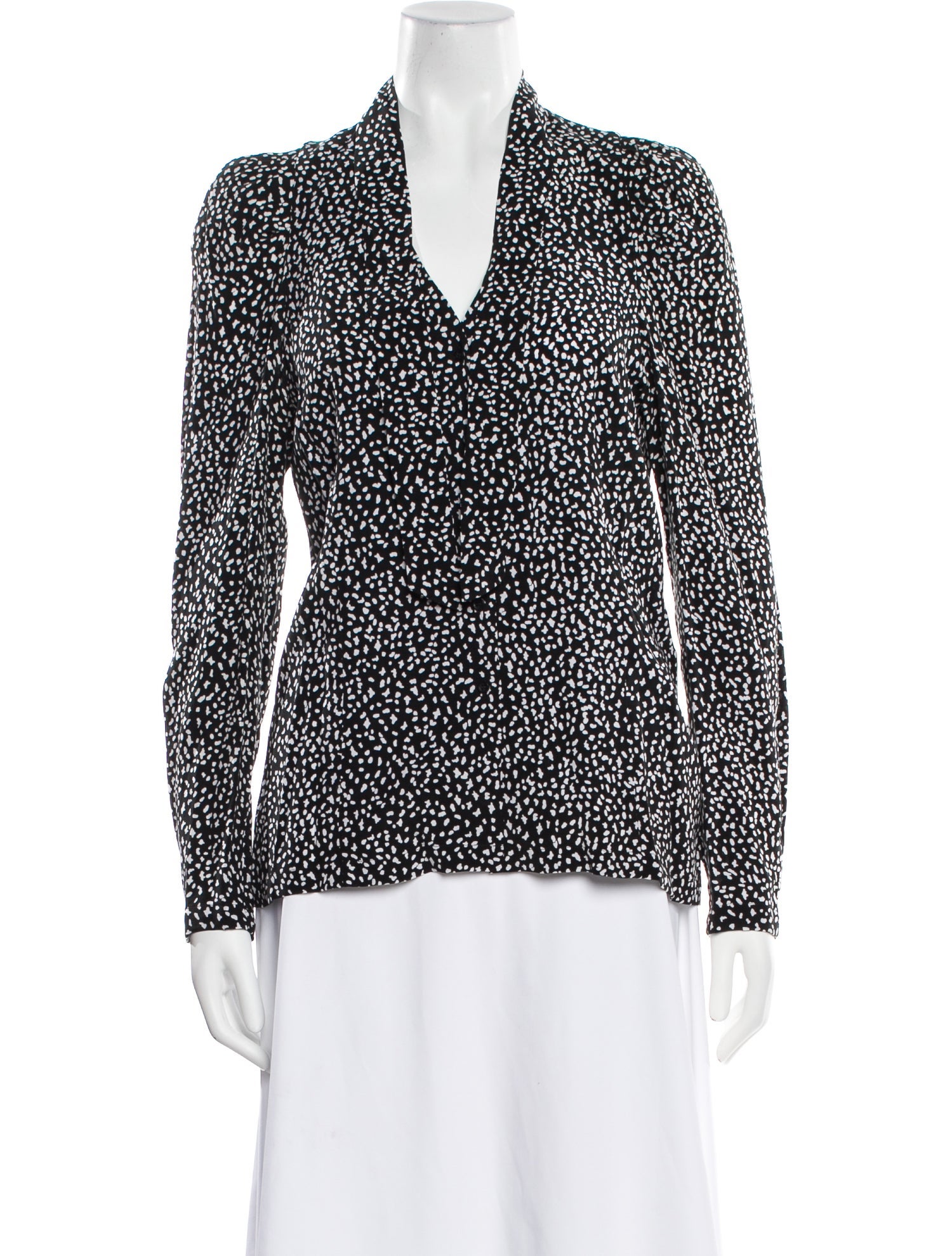 Maje Polka Dot Print V-Neck Blouse