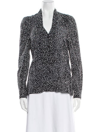 Maje Printed V-Neck Blouse