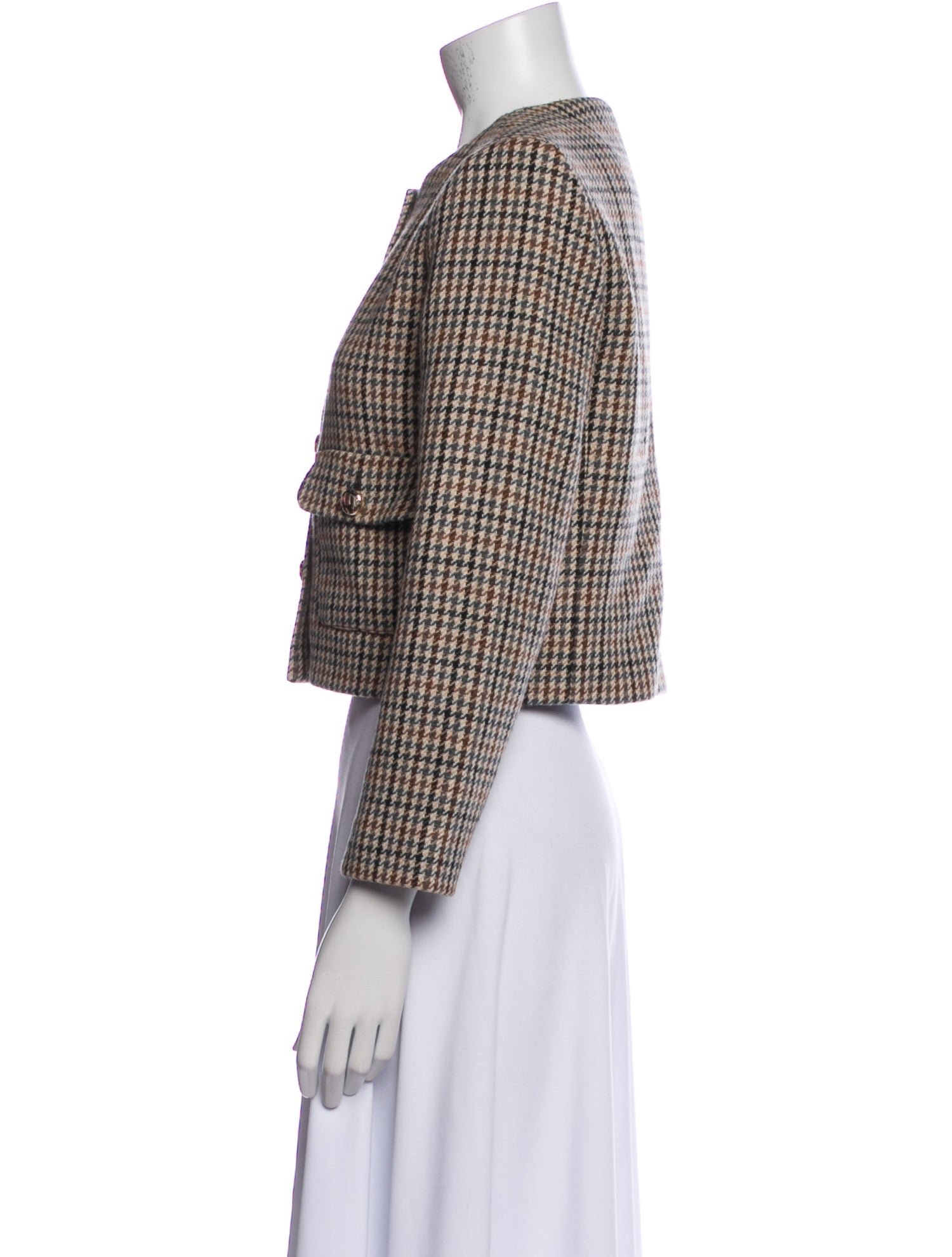Maje Wool Houndstooth Print Evening Jacket
