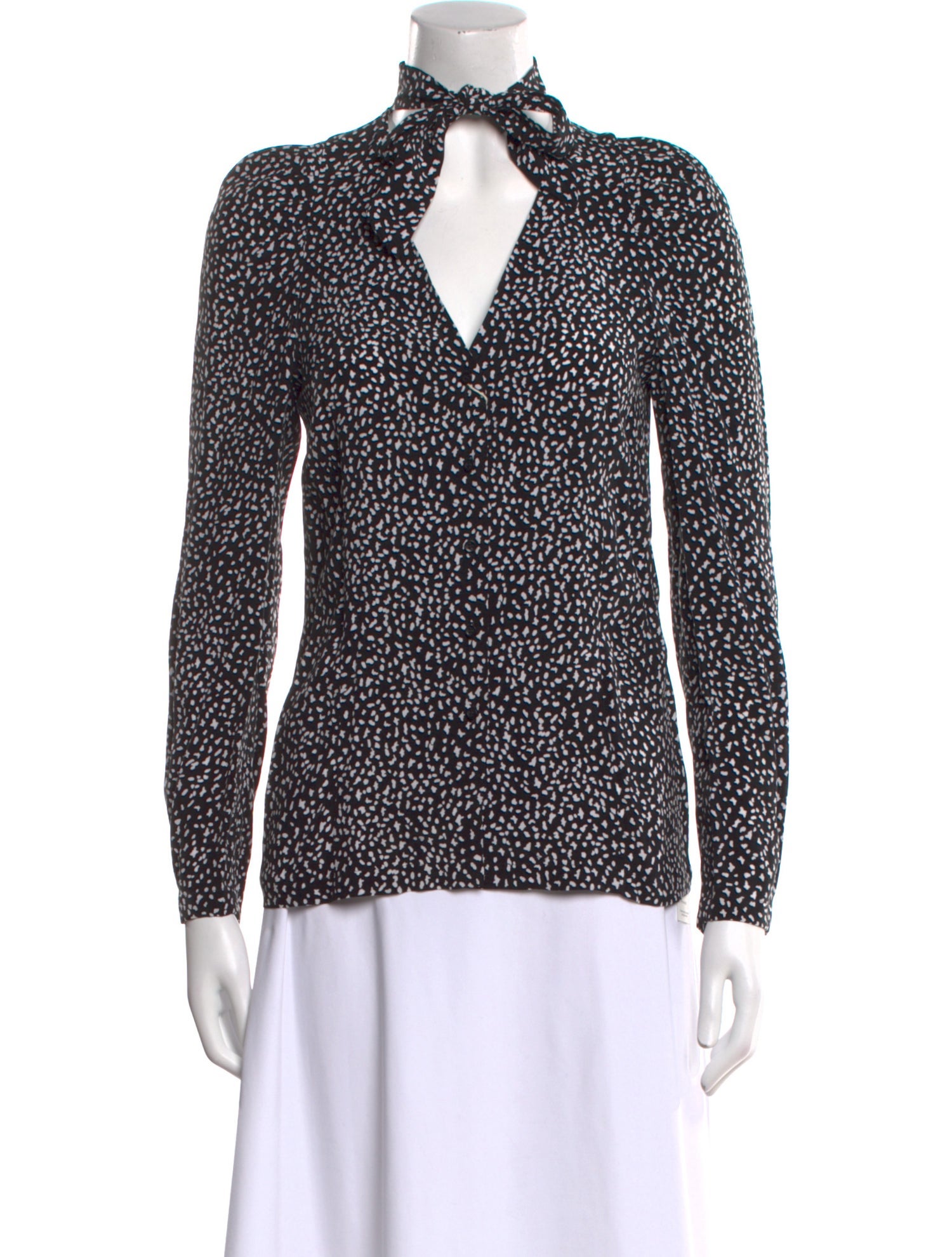 Maje Printed V-Neck Blouse w/ Tags