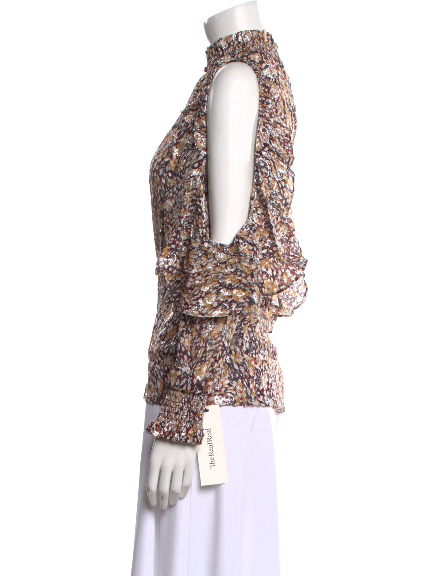 Maje Printed Mock Neck Blouse w/ Tags